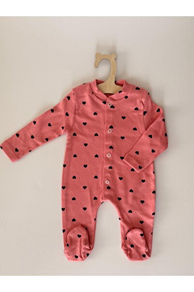 Reva baby Cotton Heart Pattern Booties Jumpsuit