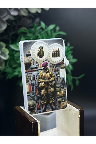 NikaŞ Askeri Tema Özel Tasarım Metal Gazlı Çakmak | Fosforlu| Pürmüz Jet Alev...