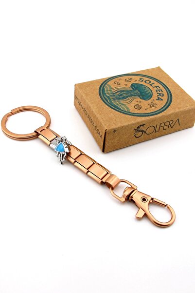 Solfera Jellyfish Ocean Reef Rose Stainless Steel Charm Bag Ornament Keychain Ky098