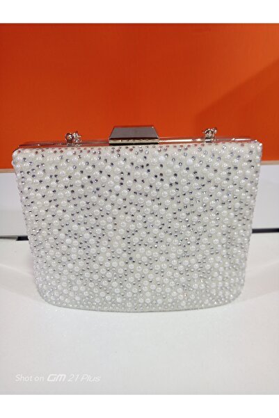ZAFİRO ÇANTA New Season Beaded White Hand-Held Bag