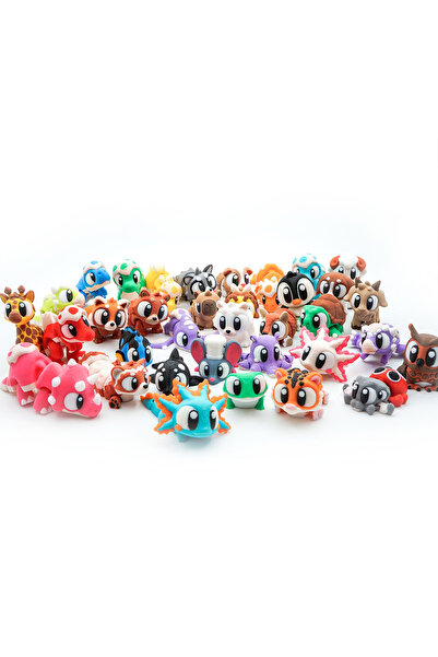 OEM Set of 20 Pocket Friends, Mini 3D Figures, Flexi Minizz, Random Pack, 3-7cm, Multicolor