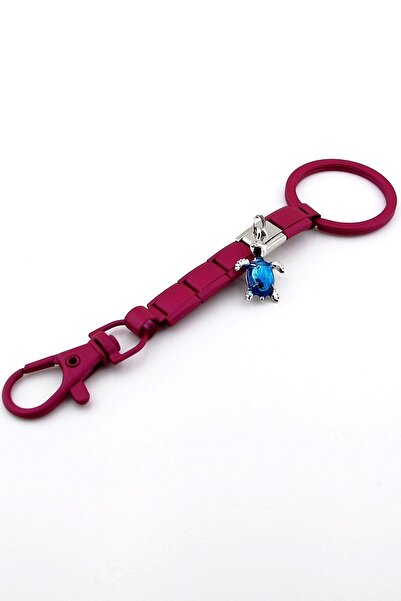 Solfera Turtle Sea Reef Fuchsia Stainless Steel Charm Bag Ornament Keychain Ky093