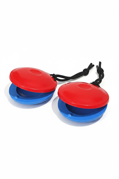 edumatoys Çocuk Ritim Kastanyeti – Kırmızı Mavi (3+ Yaş) Parmak Kastaniyet