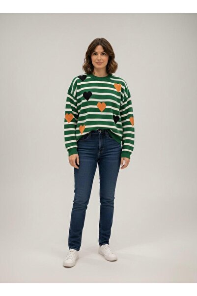 Cockatoo Blue Pink Heart Women's Knitwear Sweater