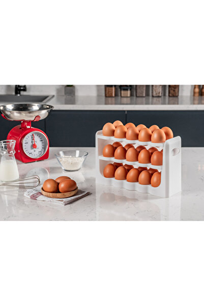 SUPERPUP Egg Organizer 30-Piece 3-Layer Organizer Storage