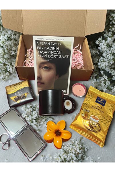 ESRALYGİFT Klasik ve Huzur Kutusu # Bir Kadının Yaşamından Yirmi Dört Saat# Kitap, Kahve Sakinlik Kutusu