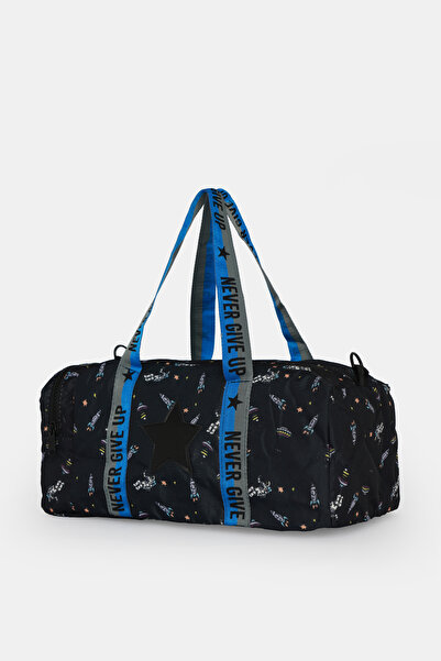 ICONE BAG Boy's Space Printed Sports Bag, Patterned Sports Bag, Children's Sports Bag with Zipper Detail