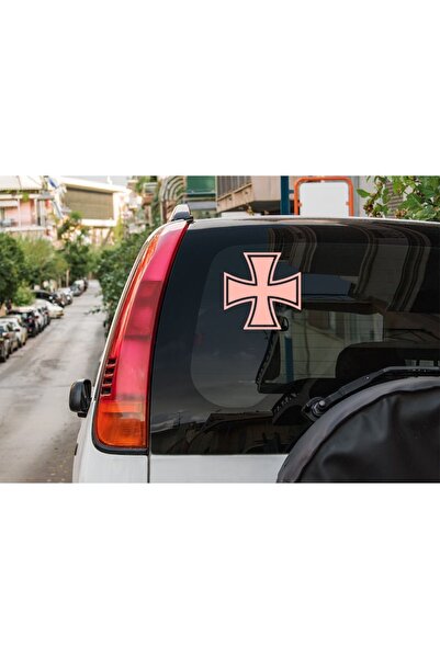 Oracal Car sticker 'Cross', 15x15 cm, Pink