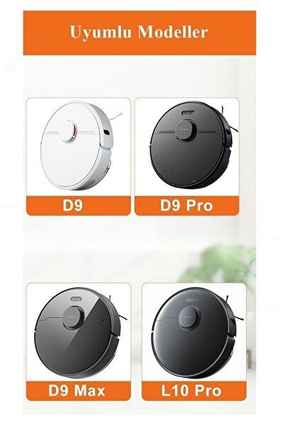 Rovexa Σετ μαύρων πλαϊνών βουρτσών 7 τεμαχίων συμβατό με Dreame D9