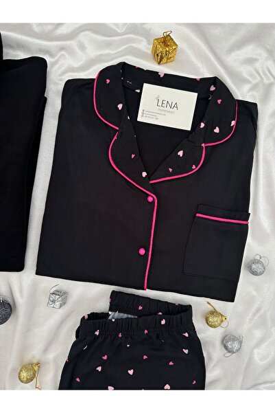 Lena Homewears Daily Comfortable Lover Couple Long Sleeve Pajama Set (Set of 2)