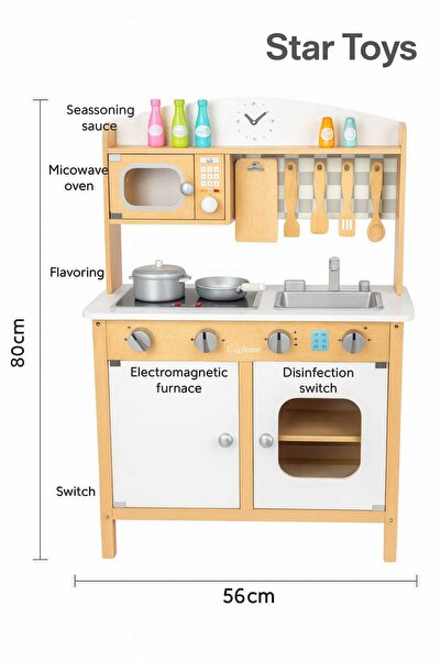 STAR TOYS Educational wooden kitchen for children with accessories –