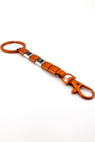 Solfera Sailor Anchor Helm Ship's Mate Orange Steel Charm Bag Ornament Keychain Ky091