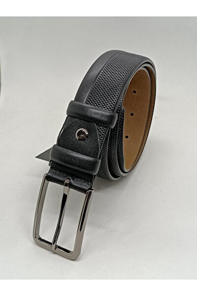 Gutiero Curea clasică neagră pentru bărbați, 100% piele naturală