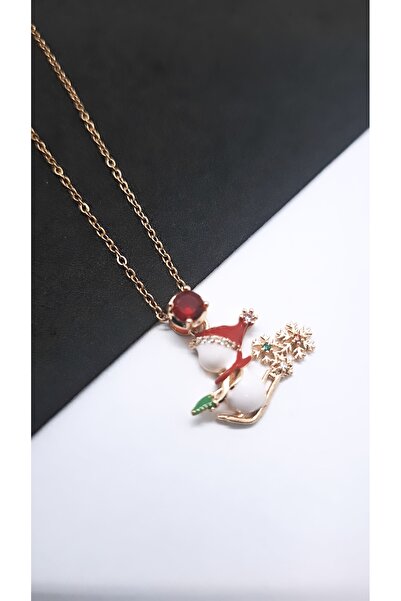 Serenity Steel Necklace with Snowman Figure