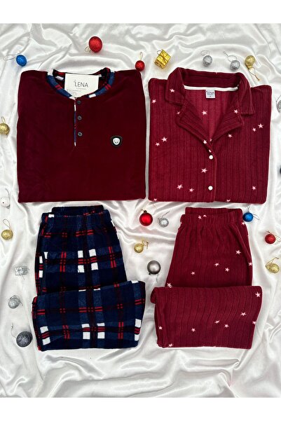 Lena Homewears Daily Comfortable Lover Couple Long Sleeve Pajama Set (Set of 2)