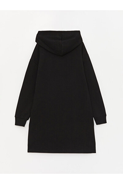 LC Waikiki Рокля за момиче с щампа и дълъг ръкав с качулка