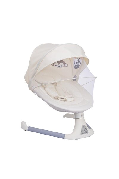 Baby Plus Swingo Ana Kucağı Motorlu Sallanır AC Adaptörlü Müzikli Zamanlayıcılı 0+ Ay 15 Kg Bej