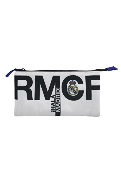 Real Madrid pencil case, 3 compartments, unfilled, 23 x 3 x 12 cm