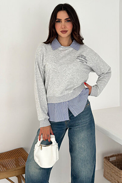 Noa Noa Women's Shirt Detailed Printed Sweatshirt – Serene Layer