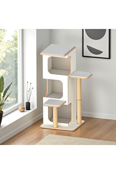 Patihomes Pro Layered Cat Scratching Play House - 3 Slots - 18mm Mdf - with Cushion