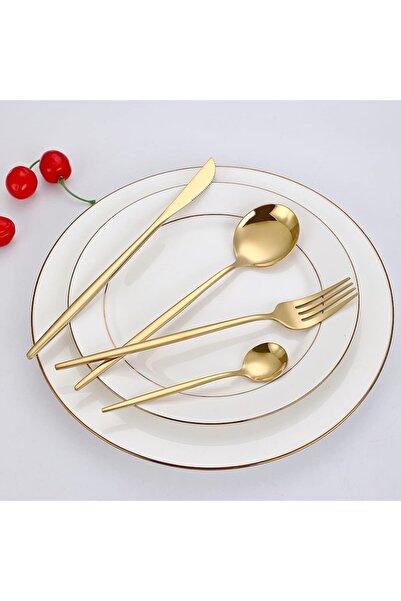 awwaline 24-piece Portuguese-style cutlery set, awwaline, gold stainless steel