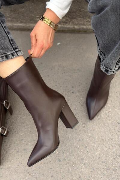 I Love Shoes Γυναικείες μπότες με τακούνι Lior Ανοιχτό καφέ ματ δέρμα