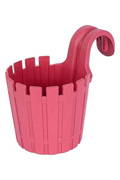 POLİVAHOME Akasya Tekli Kolay Askı 1,5 Litre Pembe Askılı Balkon Küpeşte Saks...