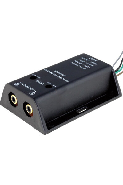 4CarMedia HI-LOW level converter speaker signals to 2x RCA audio gold plated 40W cable input