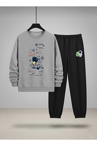 LORVEX Dukserica - Trenerka Dječji Set okrugla kragna NASA MATEMATIKA Ba Štam...