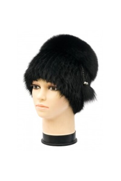 PFA CIOCARLAN ELENA Căciulă din blană Rex-chincila cu vulpe polară cusută pe ...