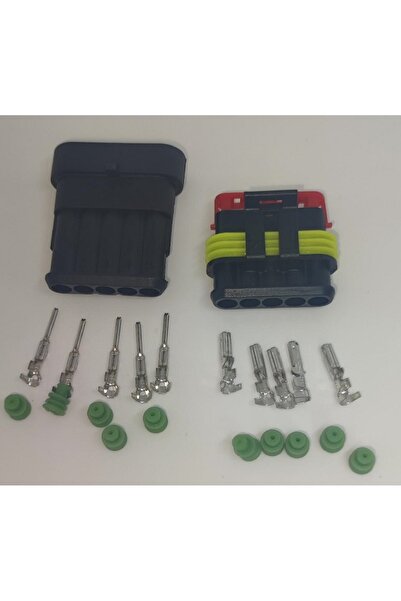 TE Connectivity Set conectori cablu Superseal 1.5 tata-mama mufa 5 pin +10 pini inclusi + 10 garnituri incluse IP67