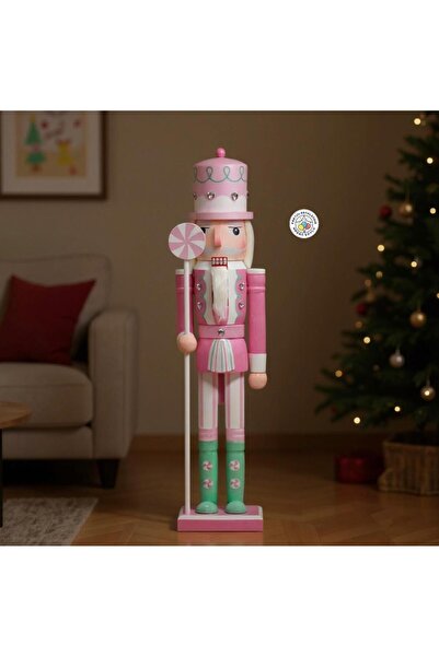 Partini Renklendir Yılbaşı Süsü Pembe Fındıkkıran 38 cm Dekorasyonla