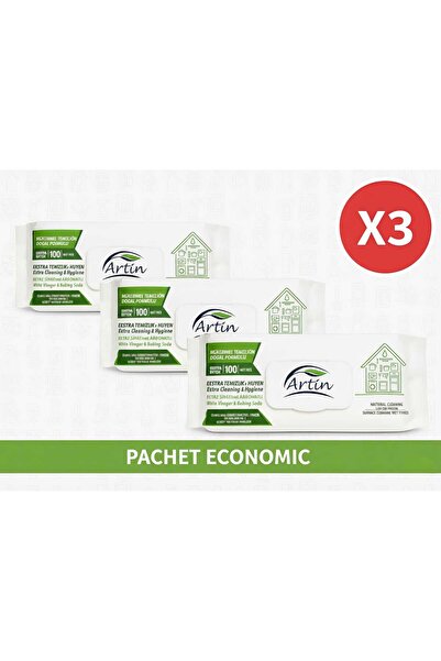 artin Artin Multi-Surface Wet Wipes, with Vinegar & Sodium Bicarbonate, Econo...