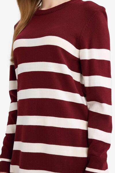 DeFacto Regular Fit Crew Neck Striped Sweater Tunic (25 Wn)