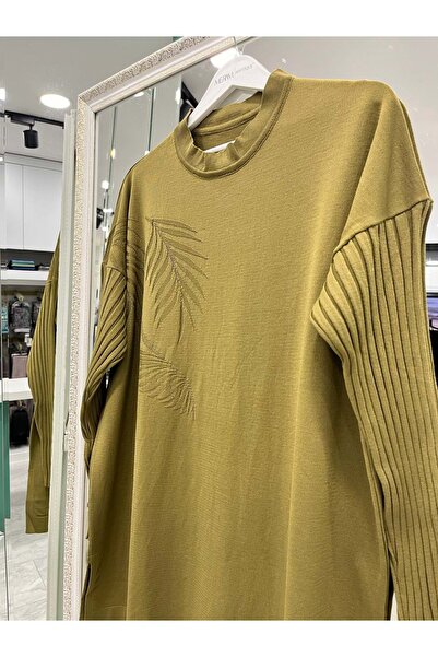 MRM MERAM BUTİK Adn Palmier Mercerized Tunic - Oil Green - 2