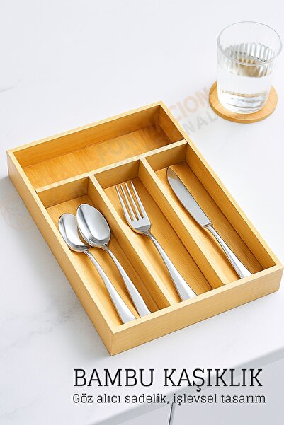 Transformacion Bamboo Drawer Cutlery Organizer