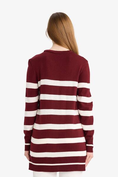 DeFacto Regular Fit Crew Neck Striped Sweater Tunic (25 Wn)