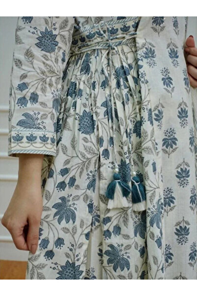 MYSMAR White Cotton Embroidery Salwar Kameez & Dupatta - ALV1131 | White