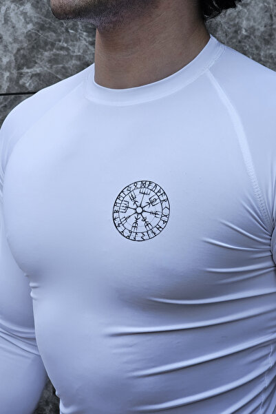 Liber Valhalla - Long Sleeve Compression T-Shirt (White)