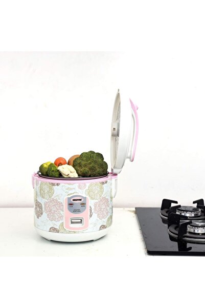 Geepas Electric Rice Cooker Non-Stick, 1.5 L, 544W ,GRC4334 White