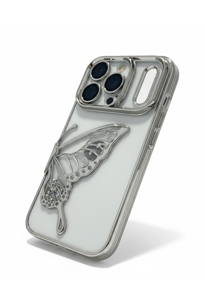 KILIF HOUSE iPhone 17 Pro Max Compatible Water Butterfly Case with Lens Protector