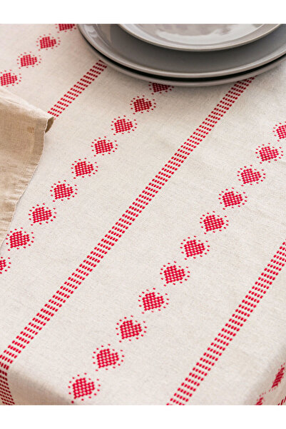 LC Waikiki Peak New Season Heart Embroidered Tablecloth 150X200 cm