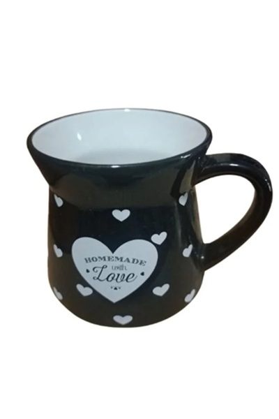 Elista Ceramic Cup with Handle Heart Pattern Colorful 150 Cc