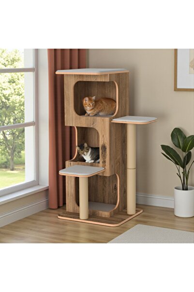 Patihomes Pro Layered Cat Scratching Play House - 3 Slots - 18mm Mdf - with Cushion