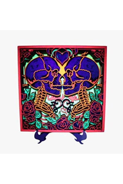 OEM Dragoste Eternă – Artă Luminoasă din Lemn (20 x 20 x 3 cm)