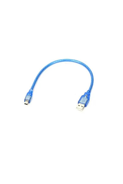 OEM Shielded cable USB A to mini USB 30cm blue USB-A/MINI-USB/30