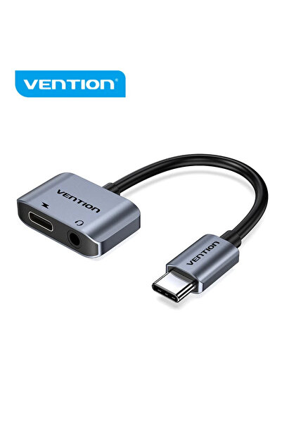 Vention USB C to 3.5 mm Jack converter cable headphone/microphone female + USB C charging female 10cm OMTP/CTI