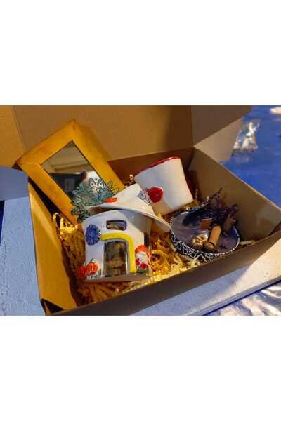 KİLİDA SANAT -YILBAŞI HEDİYE KUTUSU-CÜCE EVİ TEA LİGHT-EL AYNASI-YILBAŞI MUMU...