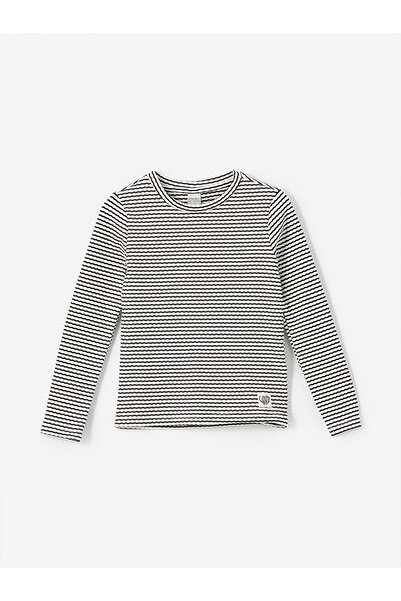 LC Waikiki Lcw Crew Neck Striped Long Sleeve Girl's T-Shirt