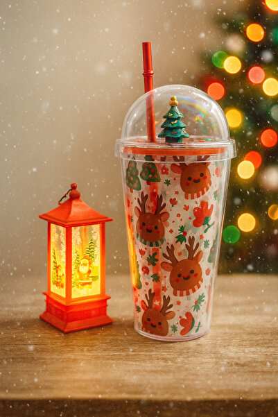 CHANCE GİFT Yılbaşı Temalı Hediye Seti LED Işıklı Yılbaşı Feneri & Noel Konse...